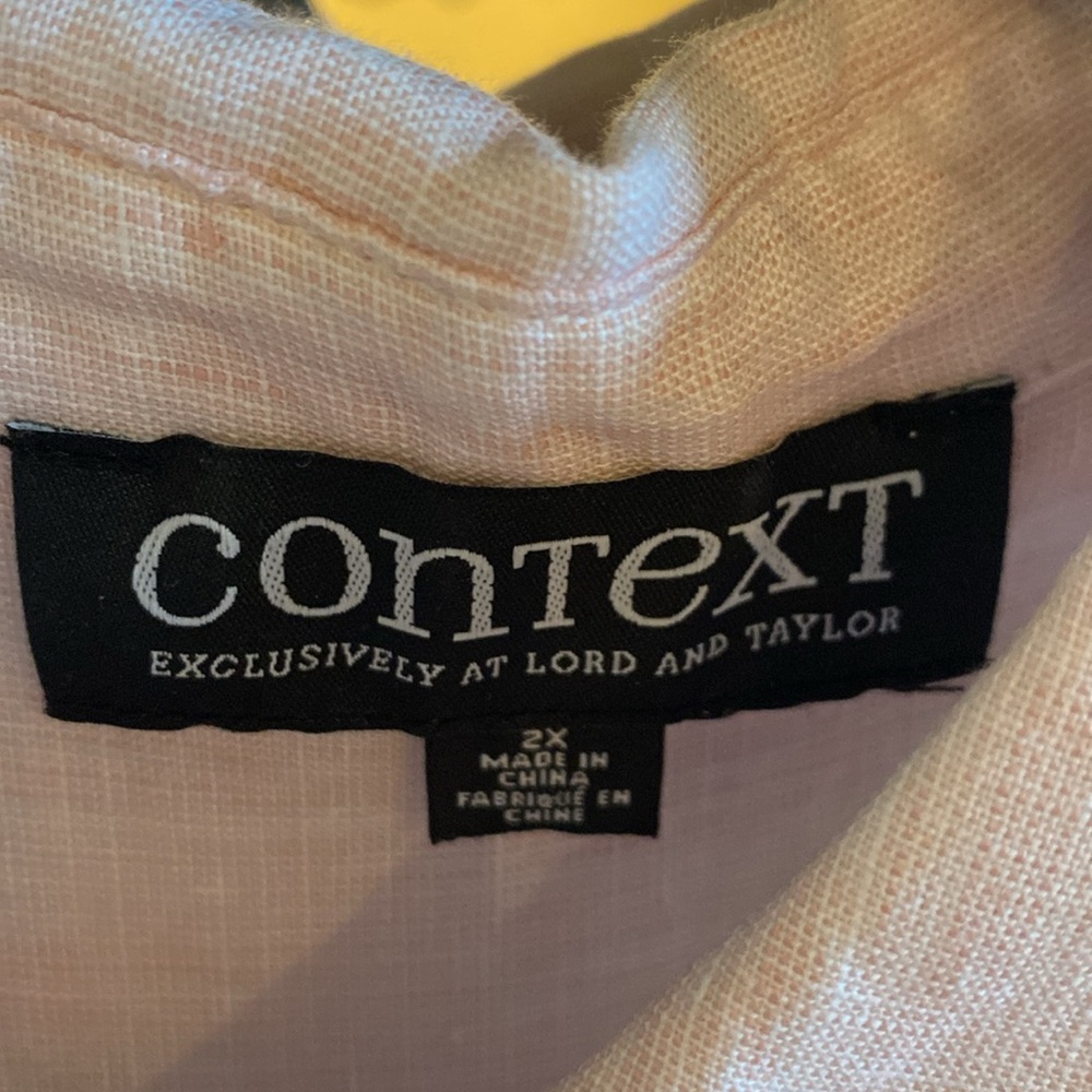 Pink 100% Linen tunic by LORD AND TAYLOR size 2x - Picture 3 of 5